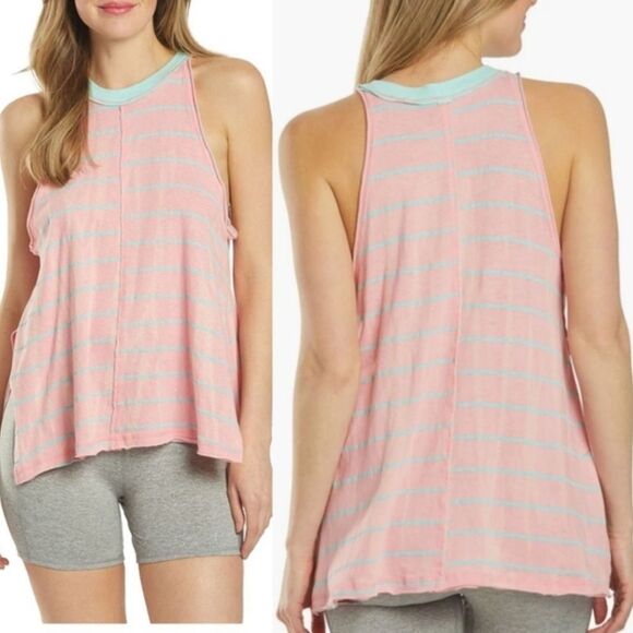 Nwt free People Movement fade‎ stripe oversized muscle tank women’s size S - Picture 2 of 7